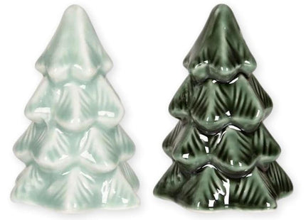 The Bridge Collection 3" Green Christmas Pine Tree Salt and Pepper Shakers