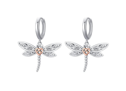 MEDWISE Sterling Silver Dragonfly Hoop Earrings for Women Dragonfly Gifts