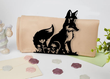SUPERDANT Fox and Flowers Napkin Holder for Tables Animal Iron Napkin Holder Openwork Design Napkin Holders Fox Napkin Stand Practical Decoration for Kitchen Countertop Restaurant