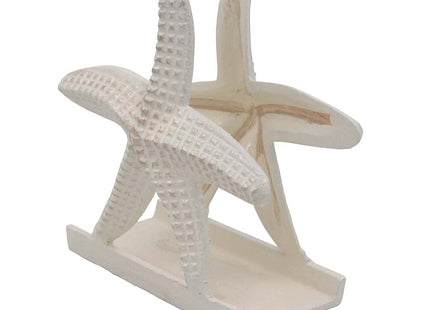 THDC Nautical Napkin Holder, Lunch, Dinner, Nautical Collection Napkin Holder, Made of Metal (Star Distressed Off-White)