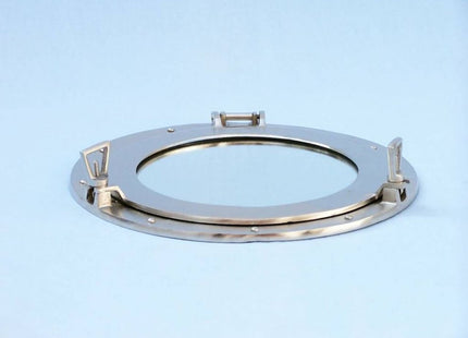 Hampton Nautical Brushed Nickel Decorative Ship Porthole Nautical Mirror, 12"