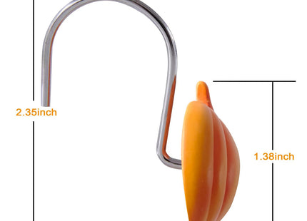 Estmy 12PCS Fall Autumn Shower Curtain Hooks Rings Fall Bathroom Decor Accessories Metal Rustproof Maple Leaf Pumpkins Pinecone Fall Leaves Thanksgiving Decorative Shower Hooks Rings for Curtains