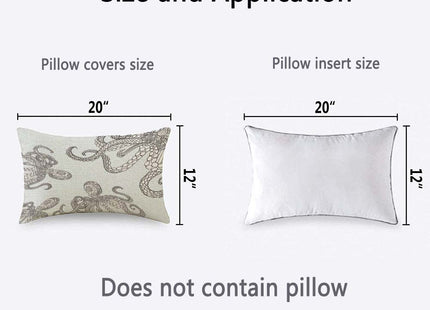 TKS MITLAN Octopus Pillow Cover 12x20 inch Marine Animal Tentacle Underwater Sea Monster Squid Pillows Decorative Throw Pillows Farmhouse Decor for Home Cushion Case