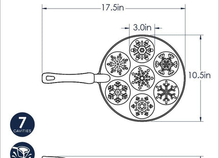Nordic Ware Snowflake Pancake Pan Seven 3-Inch Cavities