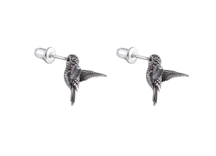COPPERTIST.WU Hummingbird Stud Earrings 925 Sterling Silver Stud Dainty Earrings Hummingbird Jewelry Gifts for Women