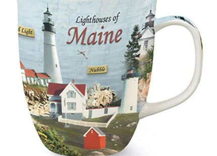 Cape Shore Harbor Coffee Tea Mug Cup - Lighthouses of Maine Gifts for Birthday Christmas, 15 Oz