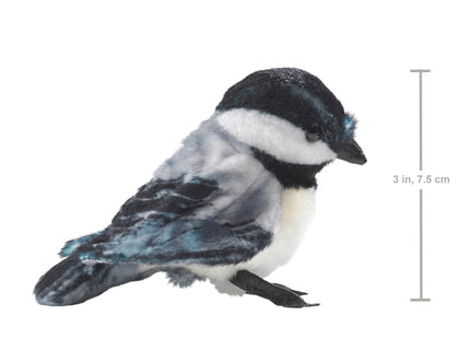 Folkmanis Mini Chickadee Finger Puppet, White; Black;gray