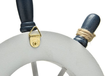 Gesteh Nautical Beach Wooden Boat Ship Steering Wheel Fishing Net Shell Home Wall Decor (9 inches)