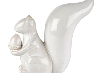 Elements White Squirrel Ceramic Figurine, 7.68x3.23x7 Inch