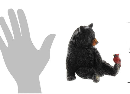 The Bridge Collection Black Bear and Cardinal Friend Figurine