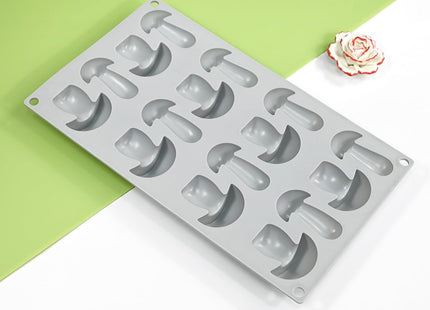 mostsom Silicone Mushroom Molds Nonstick Baking Pan Silicone Molds for Chocolate, Candy, Jelly, Ice Cube, Muffin (Mushroom N_11.92x7x0.88inch)