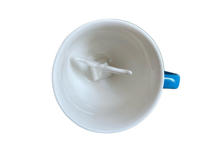 Creature Cups - Whale Tail Ceramic Mug - 11 oz Ocean Blue Coffee Cup with Hidden 3D Whale Tail Inside