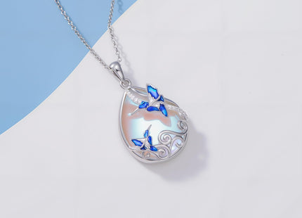 POTOPYY Moonstone Hummingbird Necklace for Women Sterling Silver Teardrop Necklaces Pendant Hummingbird Jewelry Gifts for Women Daughter