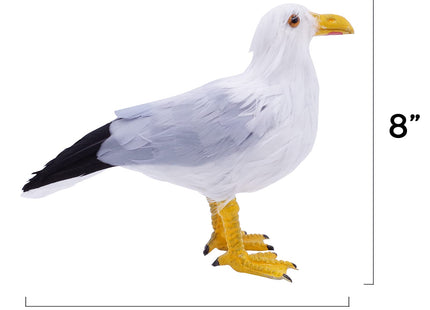 Etistta 2PCS Realistic Seagull Life Like Feathered Sea Gull Handmade 10 inch Fake Seagulls Birds for Home Decorations Garden Nautical Decor