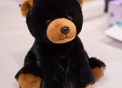 YUKOUQIAN Bear Stuffed Animal Cute Plush Doll Toy 8 inch for Girls Boys Christmas (Siting Black Bear)