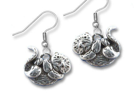 The Magic Zoo Pewter Sea Otter Dangle Earrings