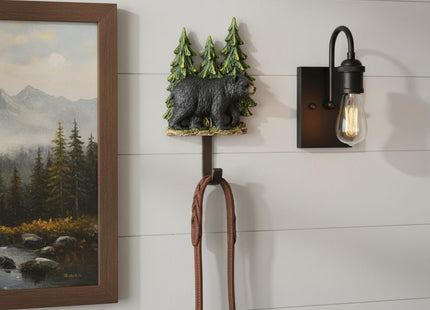 Comfy Hour 8 Inch Bear Wall Hook, Black Bear Wall Decor