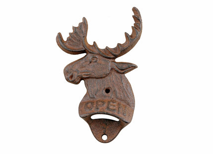 Cast Iron Moose Bottle Opener Wall Mounted Rustic