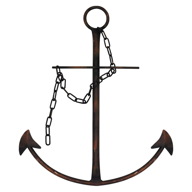 Fleecy day Nautical Anchor Wall Decor, Antique Metal Anchor Art Wall Decor With Chain for Bedroom Living Room Dorm Home/13 Antique Farmhouse Decor (Vintage)