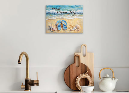 Trulave Blue Beach Ocean Pictures Wall Art Christian Seashell Decor 16x12