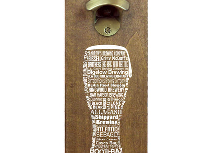Torched State Craft Beer Typography Magnetic Beer Bottle Opener with Cap Catcher (Maine) | Wall Mounted Bottle Opener Refrigerator Magnet | Makes a Great Gift for Men, Beer Lovers, and Collectors