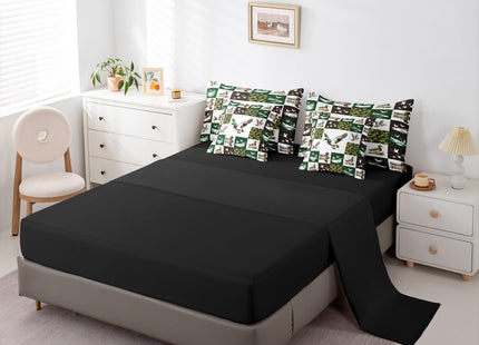 Erosebridal 7-Piece Mallard Duck Bedding Set Twin Size for Kids - Camo Duck Comforter Set with Sheets Rustic Cabin Lodge Bed in A Bag with Flat Fitted Sheets Farmhouse Hunting and Fishing Quilt