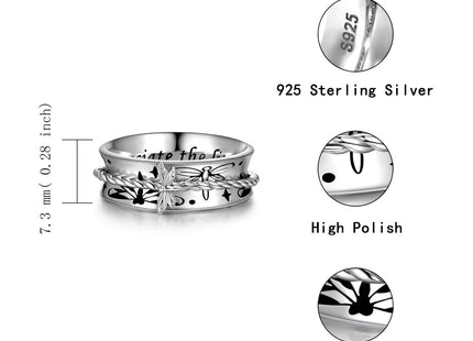 Sariel Butterfly Dragonfly Fidget Ring 925 Sterling Silver Anxiety Spinner Rings Relief Stress for Women Daughter Mom (Dragonfly, 10)