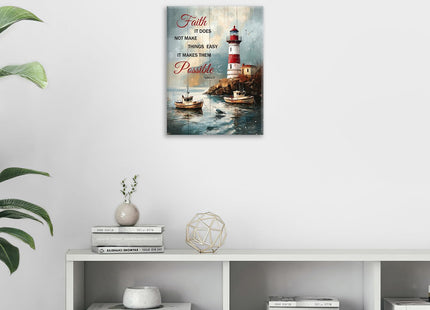 Trulave Ocean Lighthouse Wall Art Inspirational Quotes Canvas Decor 16x12