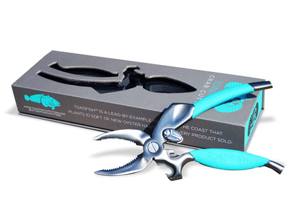 Toadfish Crab Leg Cracker Tool - Seafood Shell Cracking Tool - Stainless Steel Serrated Cutter - Ergonomic Non-Slip Grip - Built-In Bottle Opener Outfitters
