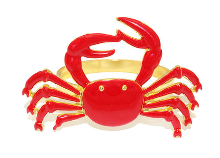 Davifina 12pc Crab Napkin Rings for Coastal Beach Wedding Fall Party Decor