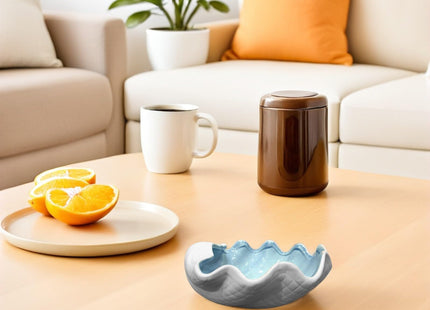Garneck Shell Shape Jewelry Dish Tray - Ceramic Shell Candy Server Bowl - Multifunction Seashell Decor Bowl for Home Organising Jewellery, Holding Food (Bule)