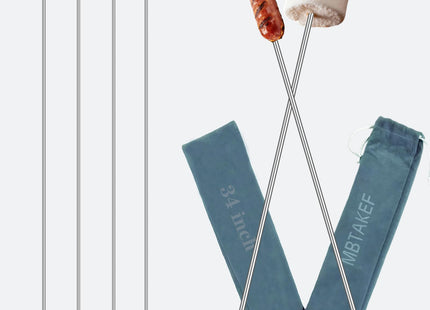 MBTAKEF 34" Stainless Steel Marshmallow Roasting Sticks for Campfire（ 4PCS）