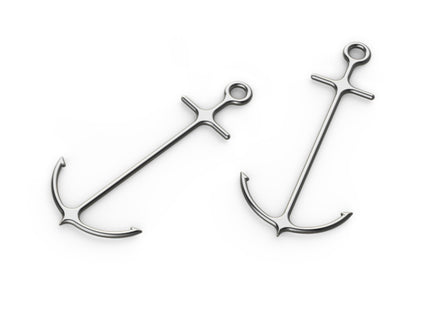 Genuine Fred ANCHORED Cocktail Picks Set of 6 Reusable steel picks for garnishes Muslin bag for easy storage Nautical design
