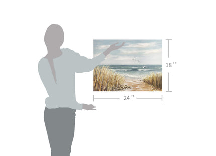 summer melody Abstract Coastal Beach Canvas Wall Art 24x18Inch