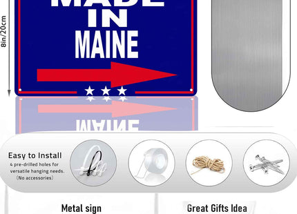MADE IN MAINE Vintage Metal Signs 8 X 12 Inch