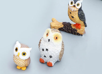 ONEST 14 Pieces Mini Owl Figurines Playset Hand Painted Tiny Owls Realistic Detailed Resin Owl Figures Small Owl Figurines