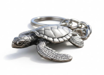 Big Blue by Roland St John Turtle Keychain for Men and Women - Sea Turtle Charm Gift for Turtle Lovers Turtle Keyring Turtle Key Fob Sea Life Key Chain Gifts for Scuba Divers Turtle Lanyard