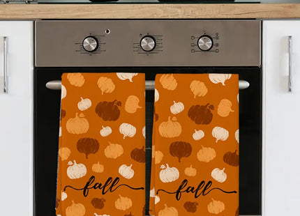 RABUSOFA Orange Pumpkin Fall Kitchen Towels Dish Towels
