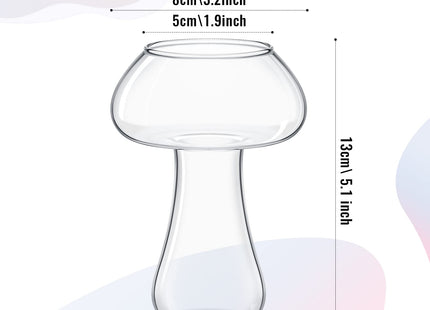 Cunhill 2 Pcs Mushroom Glass Cup 10 oz Cocktail Martini Glassware Bar