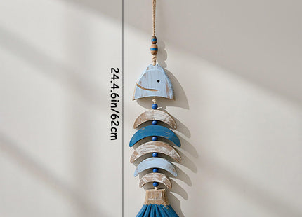 JQAQJU Wooden Rustic Fish Driftwood Wall Decor, Nautical Bathroom Decor
