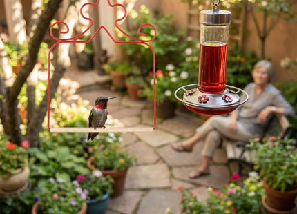 4-Pack Metal Hummingbird Swings Red