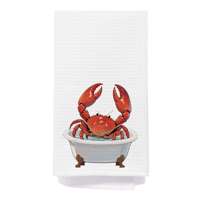 AQYIP Coastal Beach Crab Hand Towels for Bathroom, Crab Bathroom Decor, Sea Animal Coastal Beach Decorative Hand Towel for Spa Gym Yoga Washroom Restroom Bath Room, 16x24 Inch