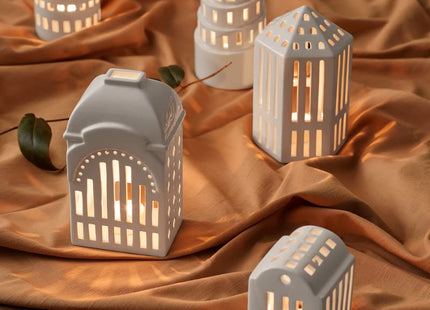 Kahler Urbania Lighthouse Functio | Ceramic Tealight Holder | White | 3.5 Inch