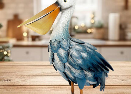 Kircust Pelican Statues, Garden Outdoor Decor Yard Art, Coastal Ocean Metal Bird Sculpture Ornament for Backyard Porch Patio Pond Decorations