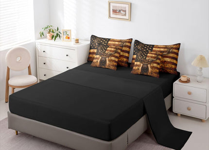 Feelyou Moose Comforter Set with Sheets 7 Piece Twin Size Deer Hunting Bedding Set for Kids Boys Girls Antlers Bed in a Bag Western Farmhouse Room Decor Wild Animal Soft Lightweight Microfiber