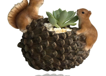 BAOTXHBR Squirrel Succulent Plant Pot Outdoor Small Planter Mini Resin Animal Planter for Home Decoration and Desk Decoration (Succulent Not Included) (Squirrel)