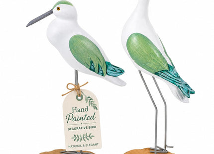 HEALLILY 2pcs Coastal Decor Wooden Seagull Figurine Bird Statue Nautical Coastal Ocean Home Decoration Green