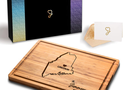 Maine Cutting Board Personalized - Bamboo State Destination Kitchen Gifts, Custom Maine Themed Gifts, Best Housewarming Gifts, Unique Wooden Decor