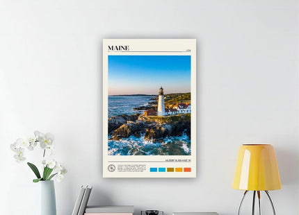 DADADADANIU Maine Photo, Maine Wall Decor, United States Poster, USA Outstanding Landscape Wall Art Poster for Home School Wall Hanging Office Kitchen Decor GiftFrame 16x24inch