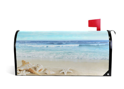 ALAZA Beach Shells Starfish Summer Ocean Magnetic Mailbox Cover MailWraps Garden Yard Home Decor for Outside Standard Size-18"x 20.8" 102